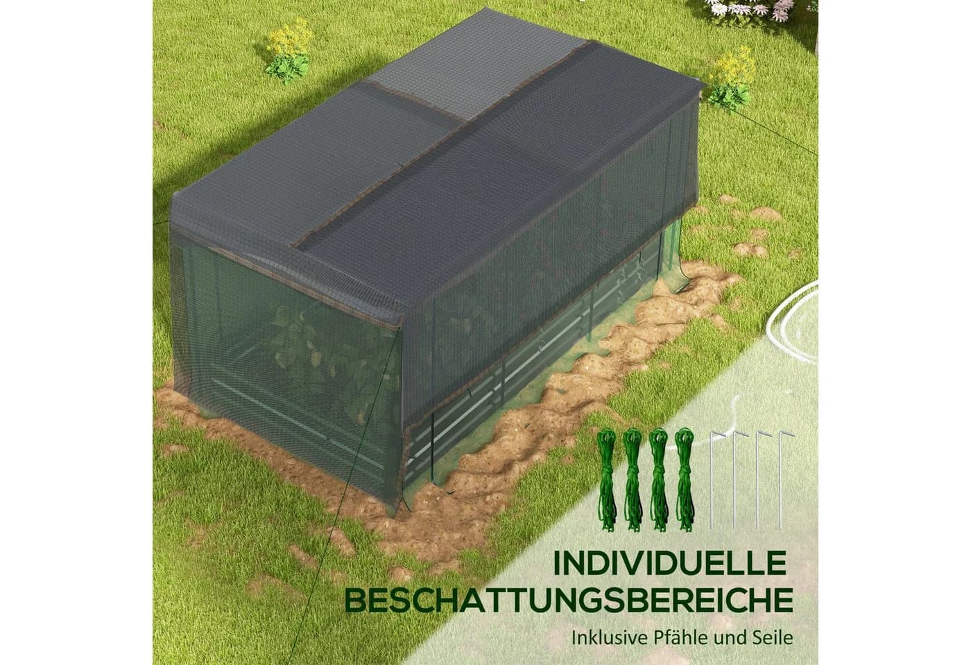 MC Star Hochbeet mit Vogelschutznetz und Sonnenschutz Metall - Bild 5