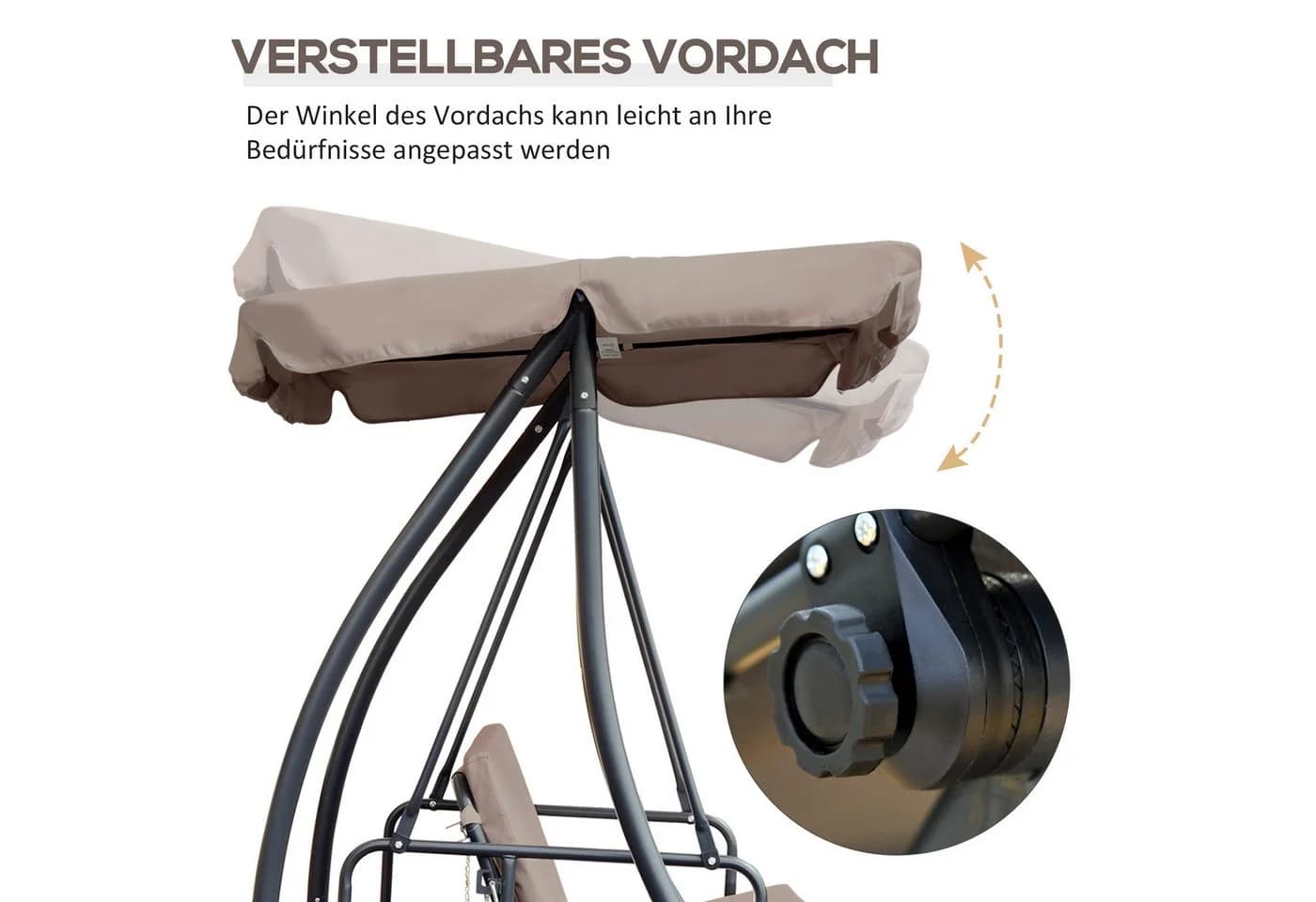 MC Star Hollywoodschaukel mit Liegefunktion und Sonnenschutz