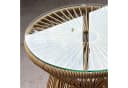 MC Star Gartentisch Outdoor-Beistelltisch Rattan-Beistelltisch Glasplatte Beige Bild 1