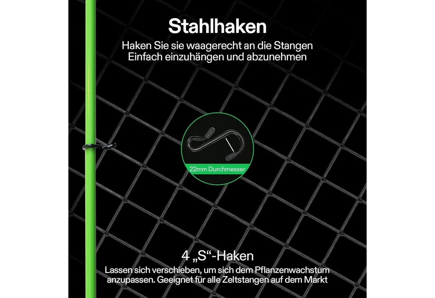 VIVOSUN Trellis Netz 60x60 cm mit 4 Haken - Bild 4