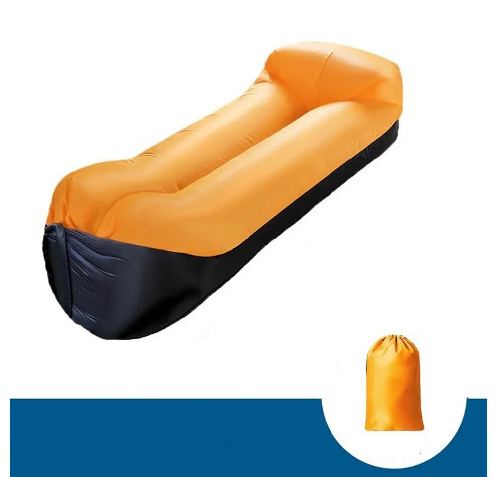 SIKAINI Luftsofa Schwarz-Orange Aufblasbar für Camping & Garten - Bild 3