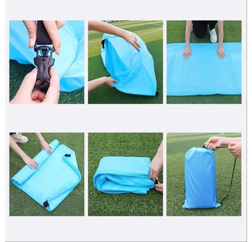 SIKAINI Luftsofa Schwarz-Orange Aufblasbar für Camping & Garten - Bild 5