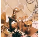 SIKAINI Wetterfahne Metall-Windmühle mit Trommler Gold Bild 1