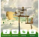 SIKAINI Wetterfahne Metall-Windmühle mit Trommler Gold Bild 4