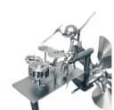 SIKAINI Wetterfahne Metall-Windmühle mit Trommler Silber Bild 2