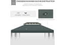 Novzep Pavillon-Ersatzdach 3x3m Grau Doppeldach UV-Schutz Bild 5
