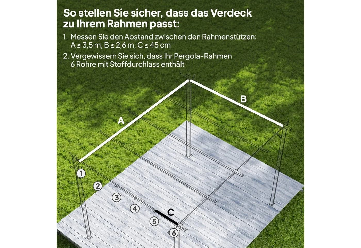 Novzep Pavillon-Ersatzdach 3,5x2,6m Hellgrau Polyester - Bild 4