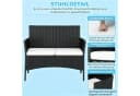 LEADZM Gartenlounge-Set 4-tlg. Schwarz PE-Rattan mit Glasplatte Bild 4