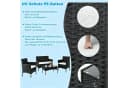 LEADZM Gartenlounge-Set 4-tlg. Schwarz PE-Rattan mit Glasplatte Bild 5