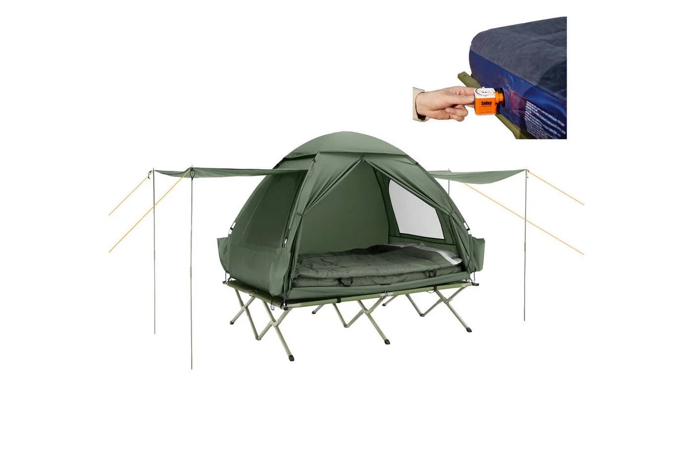 SoBuy Feldbett OGS32 Wasserdichtes Campingzelt 7in1 Grün - Bild 2