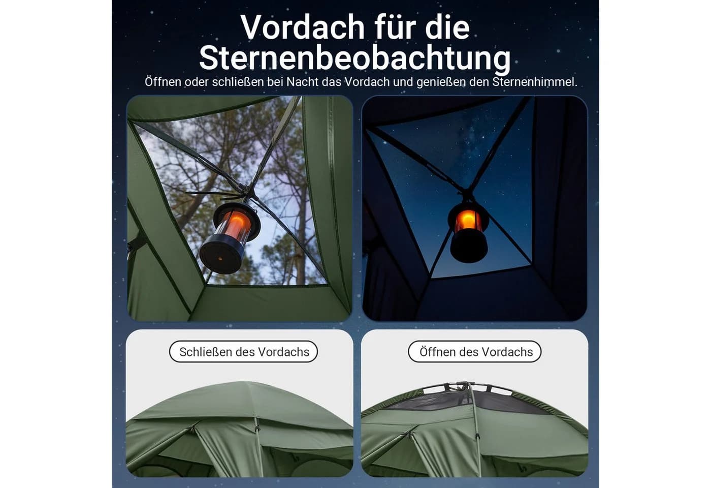 SoBuy Feldbett OGS32 Wasserdichtes Campingzelt 7in1 Grün - Bild 4