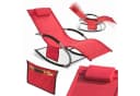 SoBuy Gartenliege OGS28 Relaxliege mit Kopfkissen Rot Bild 2