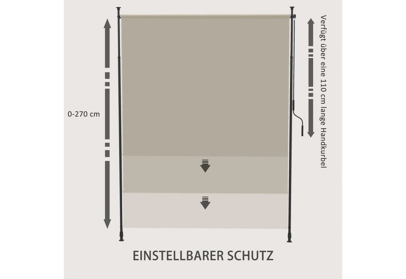 MC Star Senkrechtmarkise Beige Aluminium