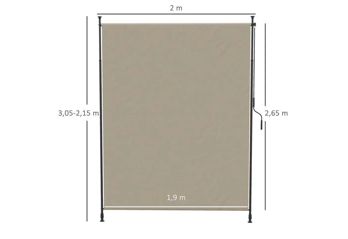 MC Star Senkrechtmarkise Beige Aluminium - Bild 3