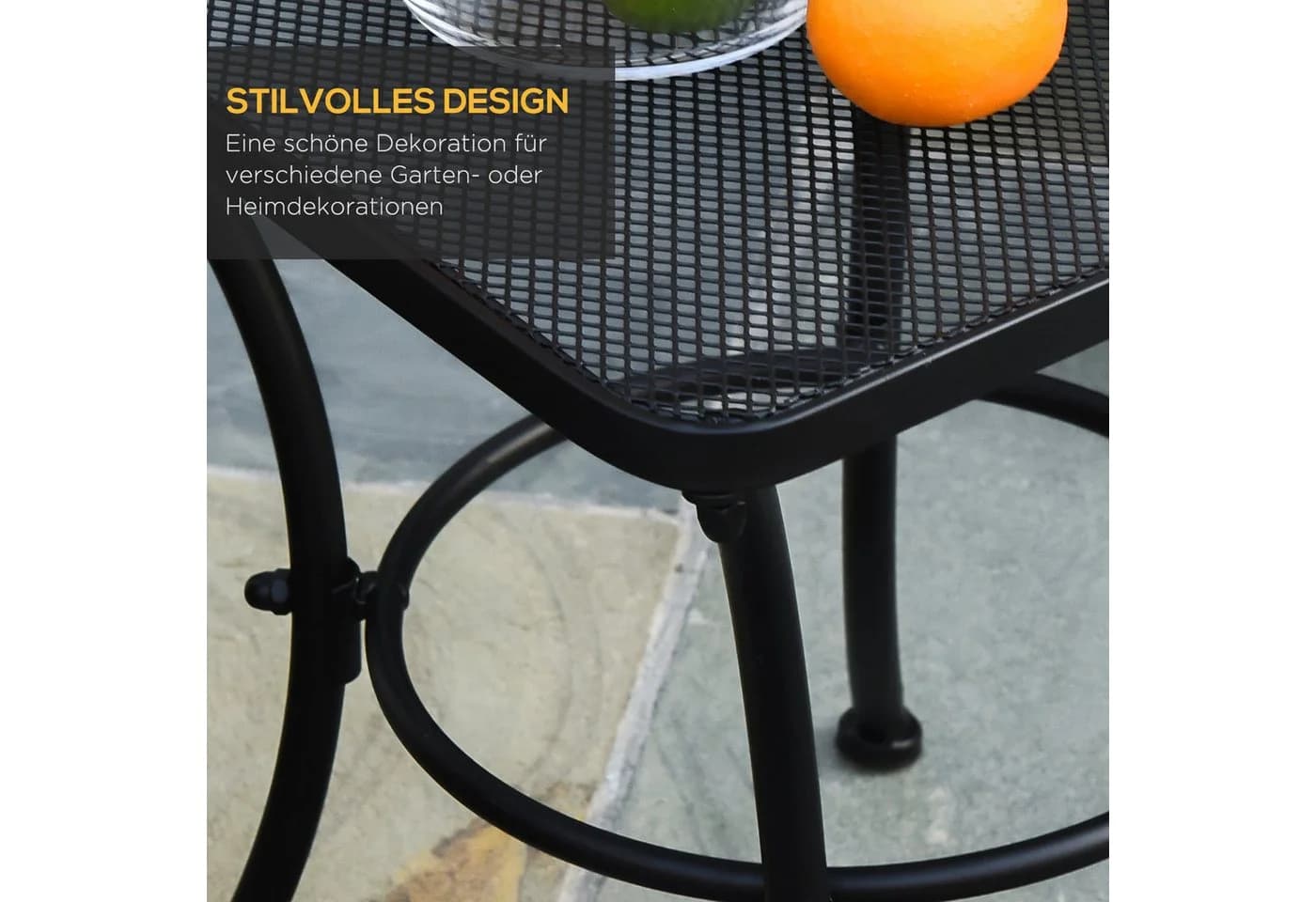 MC Star Beistelltisch Schwarz Metall 45x45x50cm - Bild 5