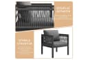 i@home Gartenlounge-Set 5-tlg. Grau Beige Seilgeflecht wetterfest Bild 4