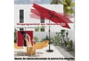 COSTWAY Gartenschirm 300 cm mit Solar LED Beleuchtung Weinrot Bild 1