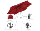 COSTWAY Sonnenschirm Rot 270cm neigbar Bild 3