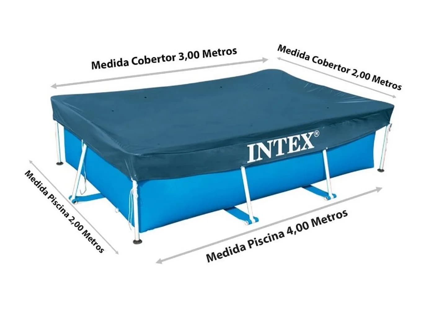 Intex Pool-Abdeckplane Rechteckig 300x200 cm UV-beständig - Bild 3