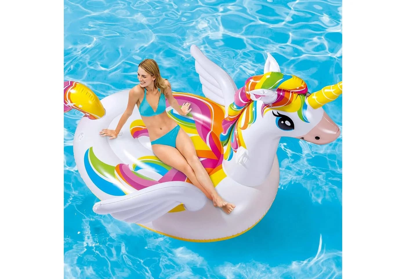 INTEX Mega Unicorn Island XXL Schwimmtier Bunt Aufblasbar - Bild 2