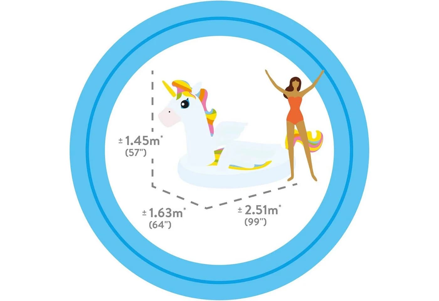 INTEX Mega Unicorn Island XXL Schwimmtier Bunt Aufblasbar - Bild 4