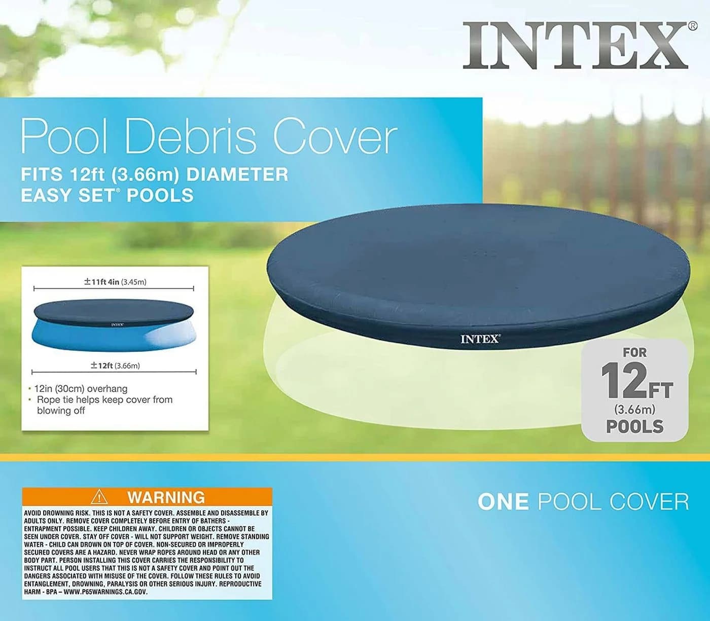 Intex Abdeckplane für Easy Pool 366cm Transparent