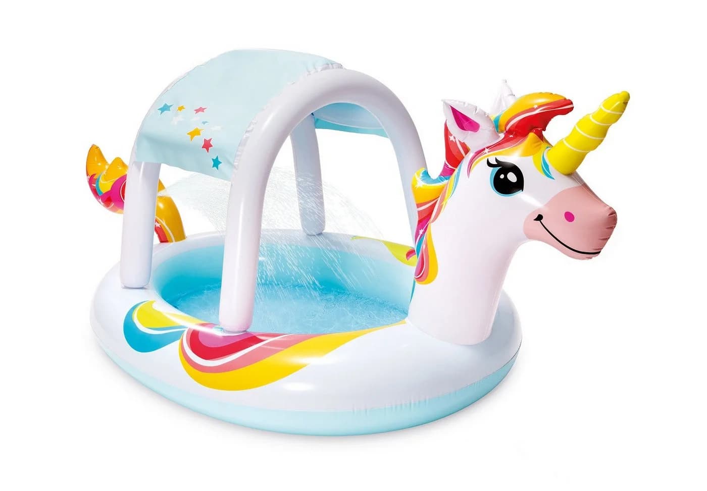 Intex Planschbecken 58435 Kinder Einhorn Baby Pool mit Sonnenschirm