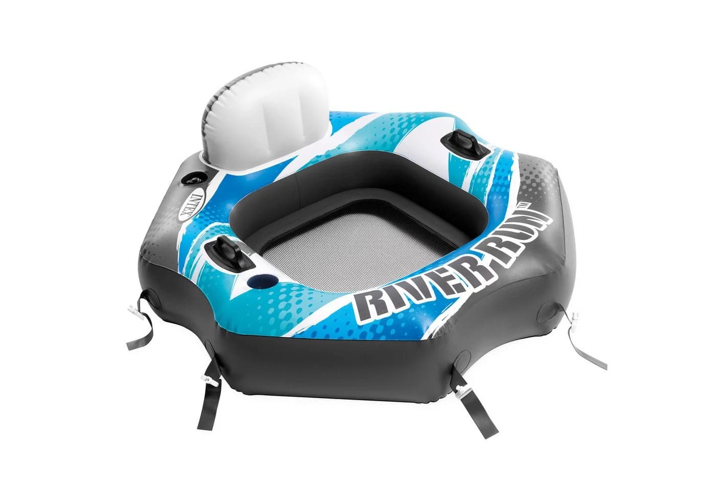 Intex Schwimmreifen RiverRun Wasserliege mit Getränkehalter und Handgriffen