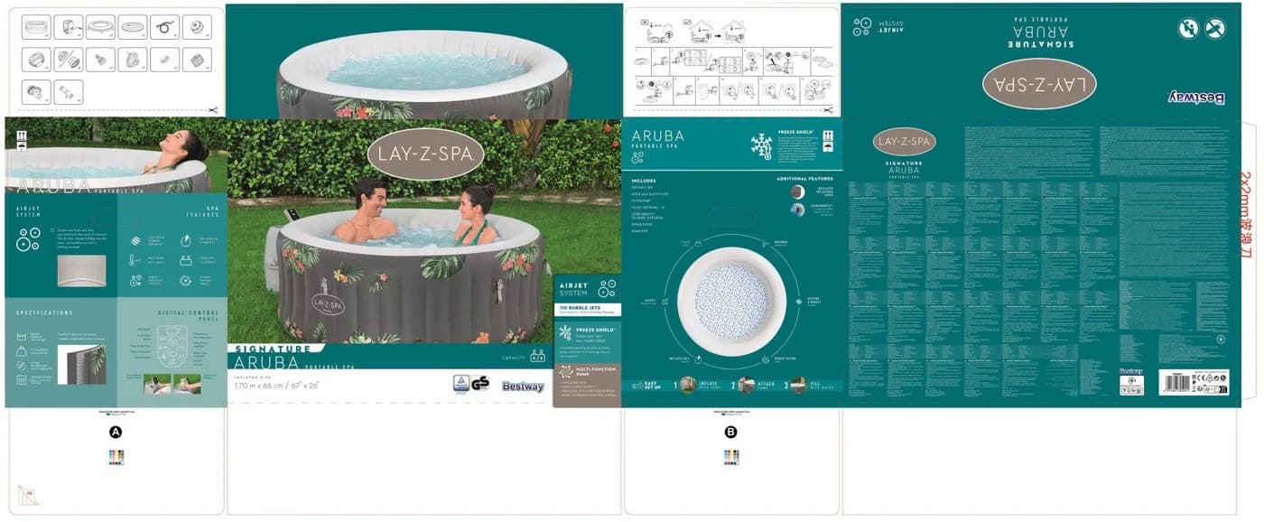 BESTWAY LAY-Z-SPA Aruba AirJet Whirlpool rund - Bild 5