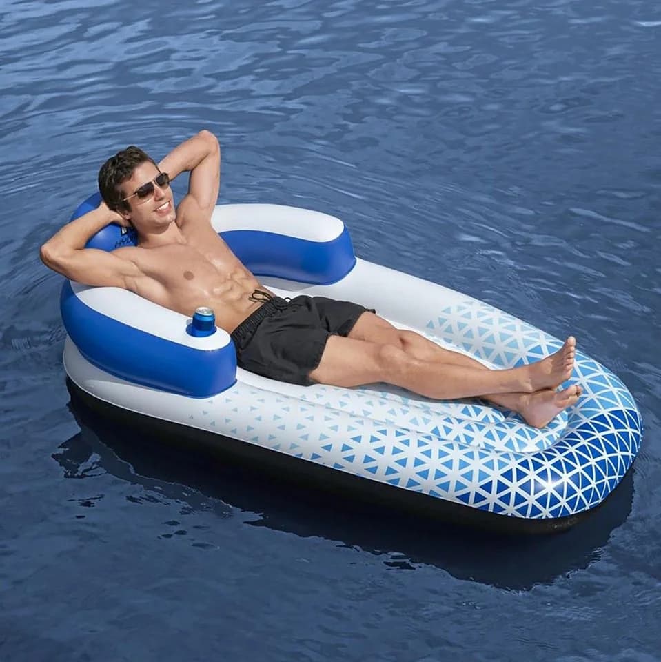 Bestway Poolliege Indigo Wave mit Getränkehalter und Rückenlehne - Bild 5