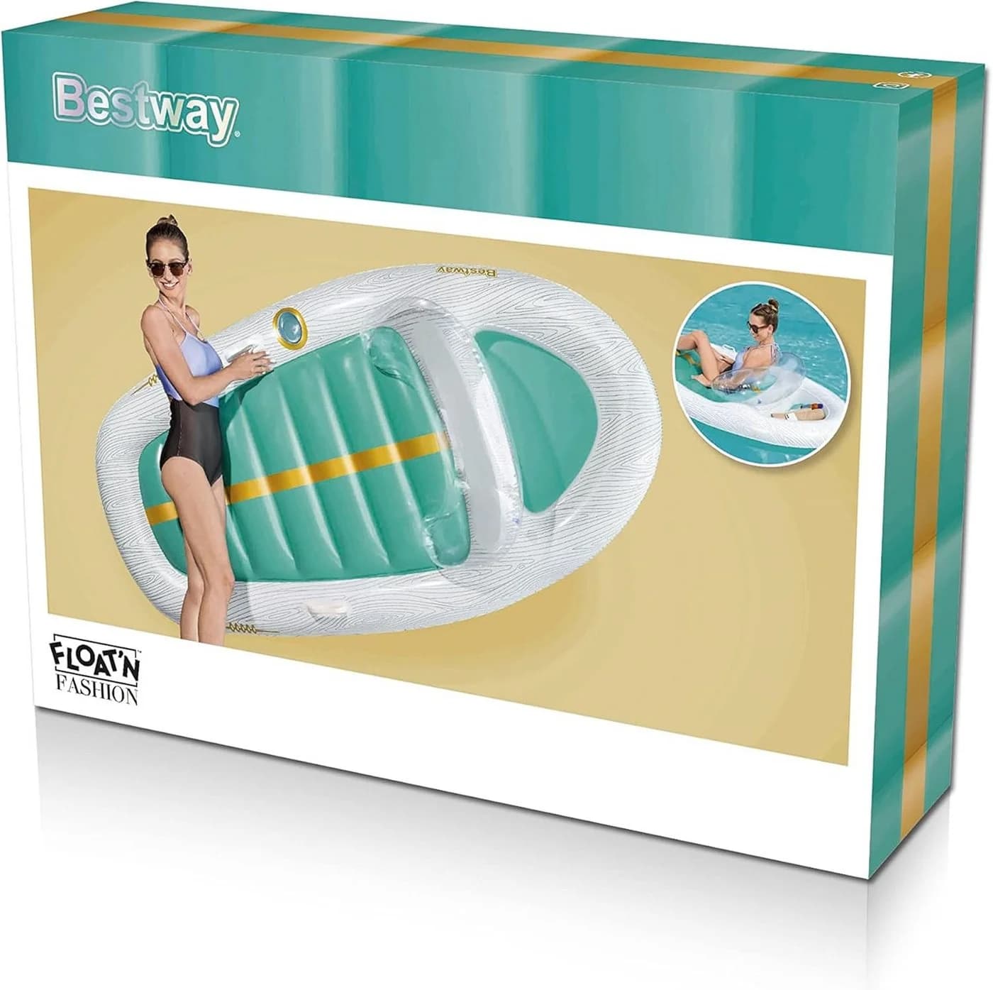 Bestway Luftmatratze Vacation Yacht Lounge mit Rückenlehne und Getränkehalter - Bild 4