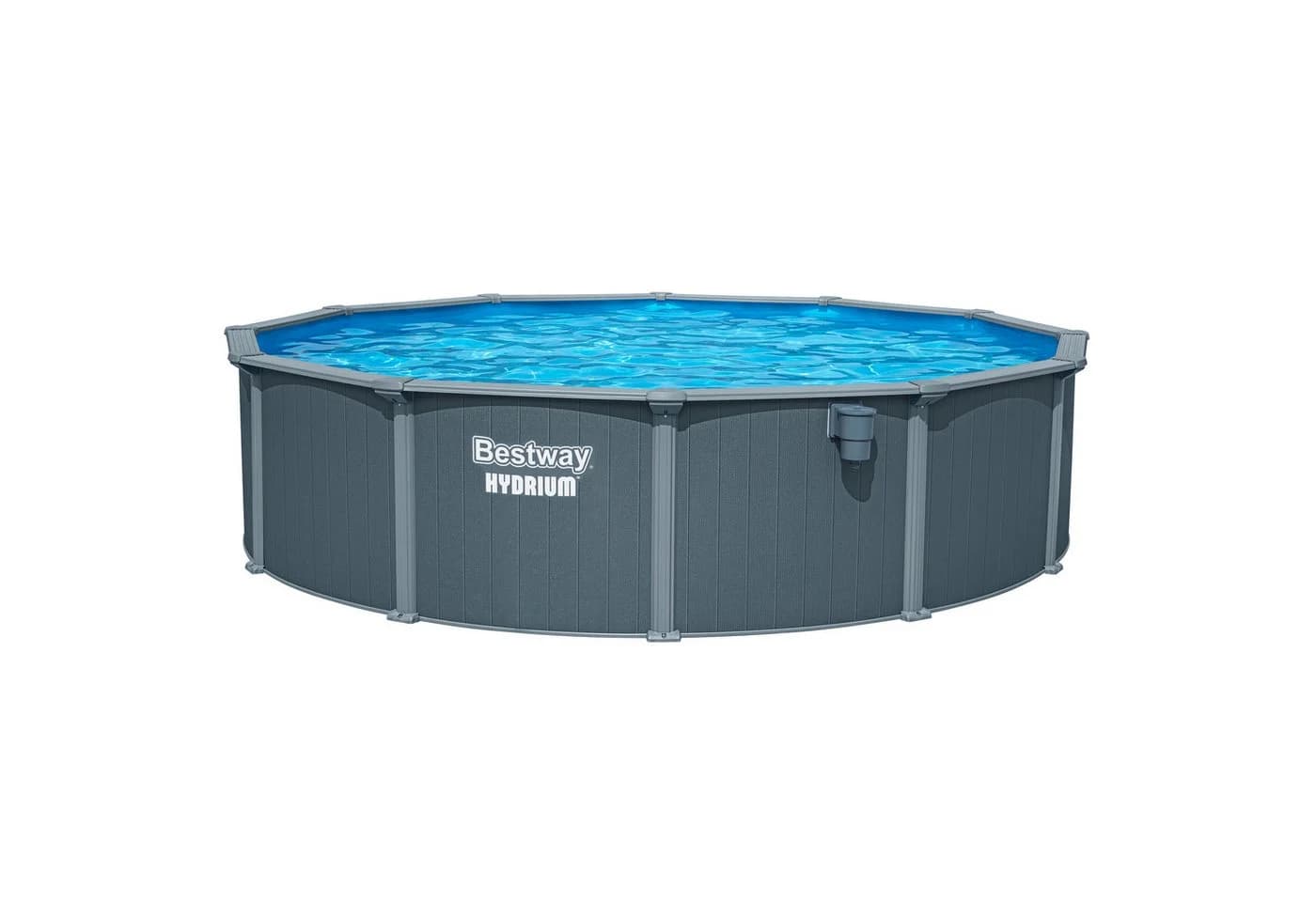 Bestway Hydrium Stahlwandpool Grau Komplett-Set mit Sandfilter