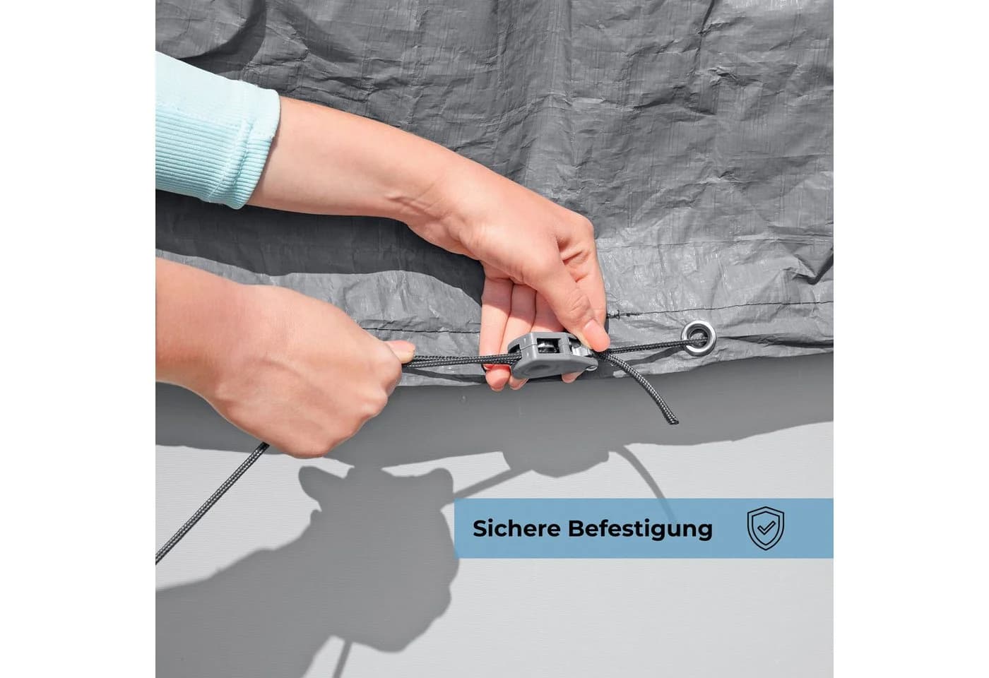 Bestway Winterfeste Premium-Abdeckplane Grau Rund Ø 370 cm - Bild 4