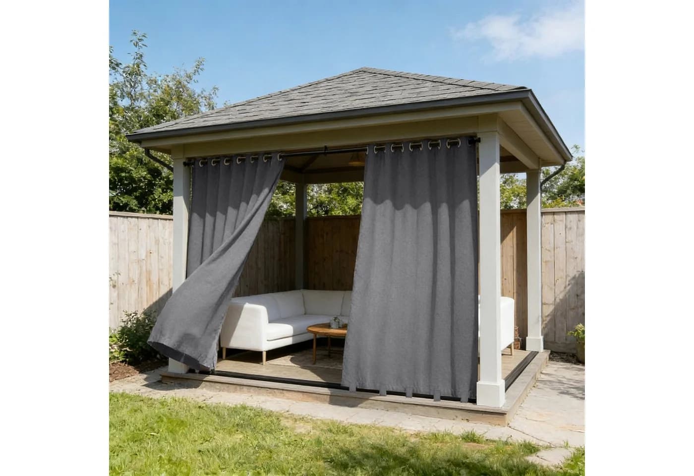 Sunicol Outdoorvorhang Wetterfest 100% Blickdicht mit Ösen - Bild 2