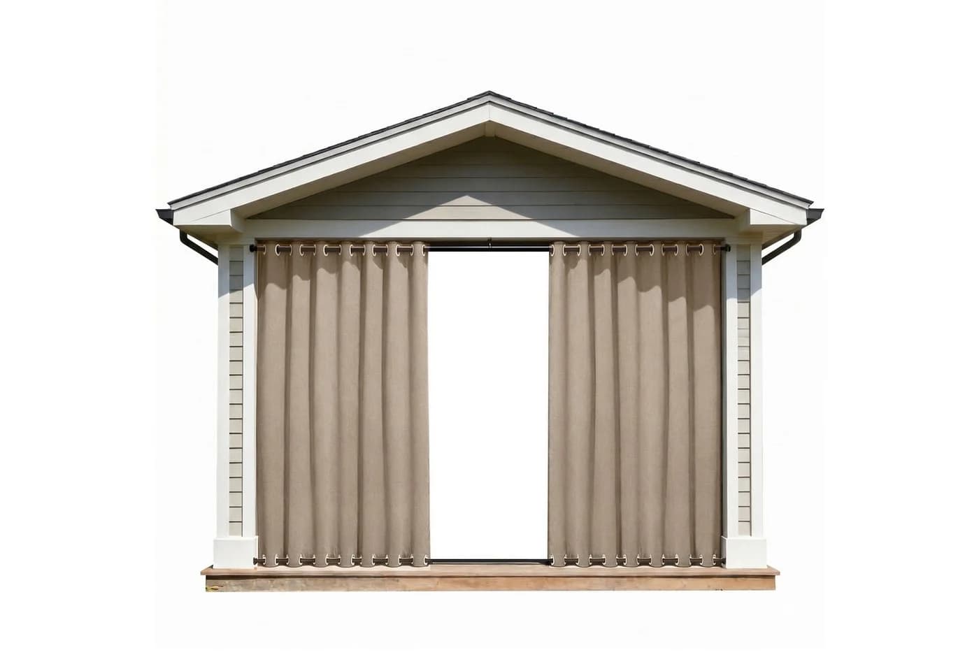 Lapalife Terrassenvorhang Verdunkelnd Wasserdicht Leinenoptik Taupe