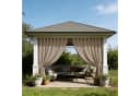 Lapalife Terrassenvorhang Verdunkelnd Wasserdicht Leinenoptik Taupe Bild 2