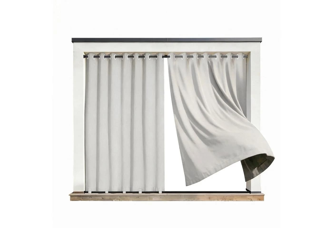 Lapalife Outdoorvorhang Verdunkelnd Wasserdicht Polyester Grau