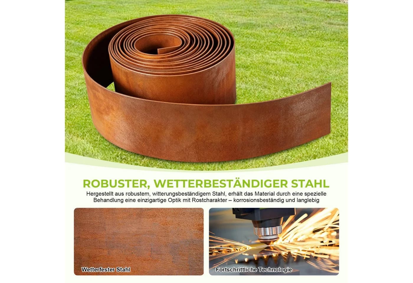 JOYOLEDER Rasenkante Cortenstahl Rostoptik Beeteinfassung - Bild 4