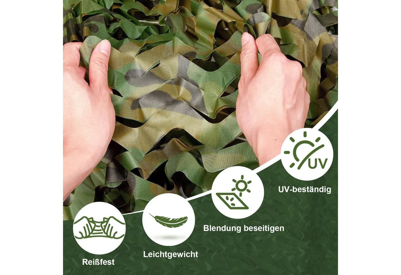 Rosnek Sonnensegel Tarnnetz Camouflage 3D Blätter UV-Schutz - Bild 4
