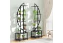 GarveeMore Pflanzentreppe Schwarz 5 Regale Stahl & Holz Bild 4