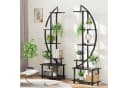 GarveeMore Pflanzentreppe Schwarz 5 Regale Stahl & Holz Bild 5