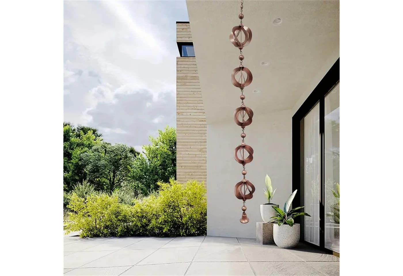 GarveeMore Regenketten Windspiel Rot Metall Retro