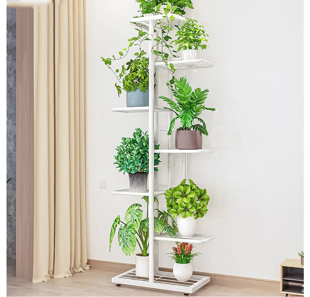 GarveeMore Blumenständer 7-Tier Weiß Pflanzenständer für Innen & Außen - Bild 2