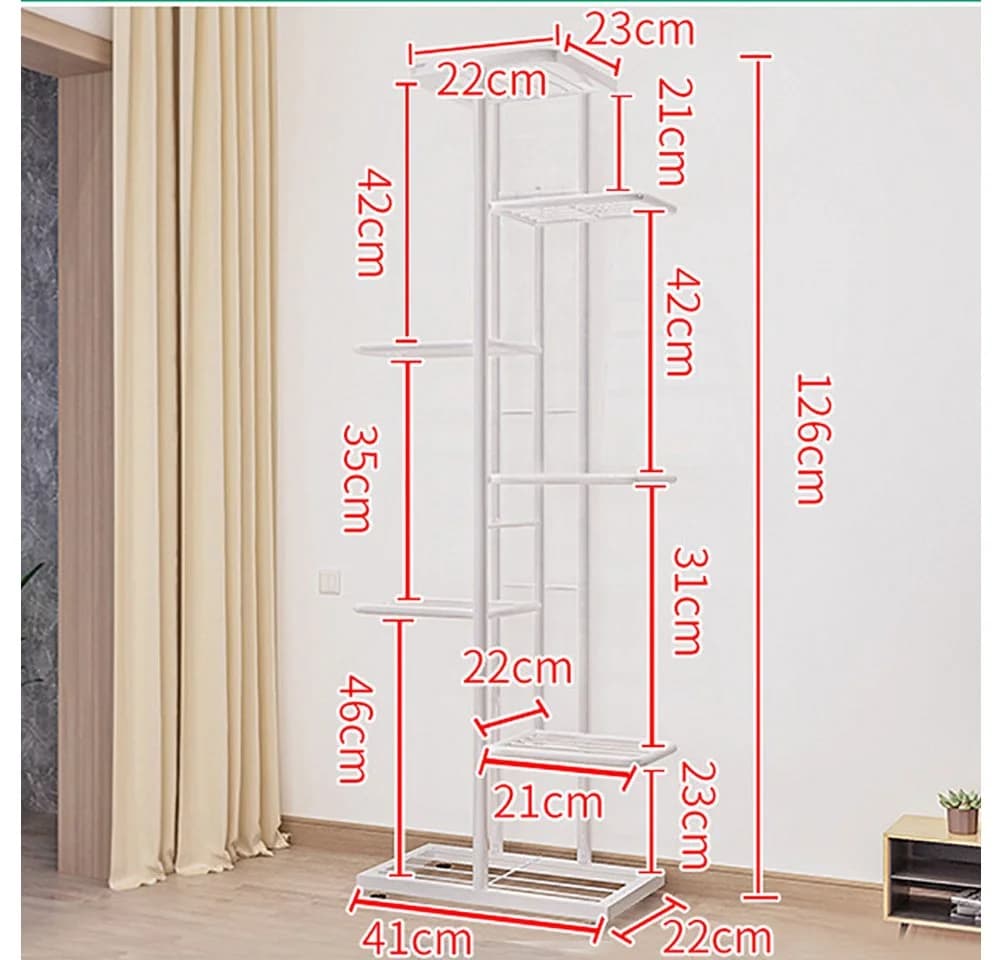 GarveeMore Blumenständer 7-Tier Weiß Pflanzenständer für Innen & Außen - Bild 3
