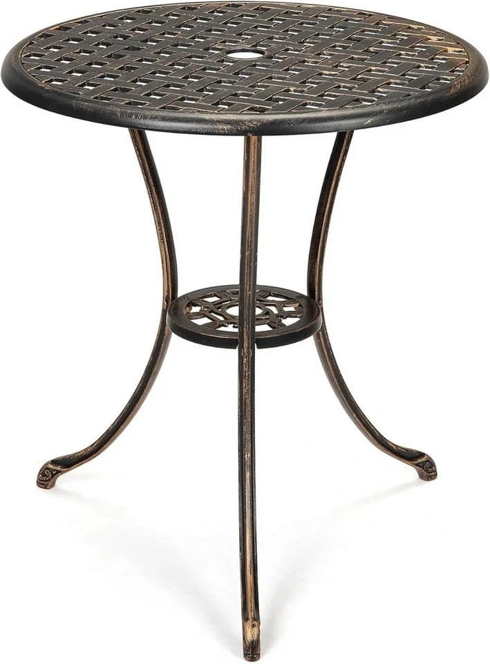GarveeMore Gartentisch Bistrotisch Outdoor Aluminium Bronzefarben - Bild 2