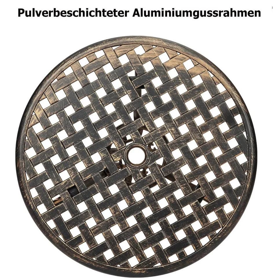 GarveeMore Gartentisch Bistrotisch Outdoor Aluminium Bronzefarben - Bild 4