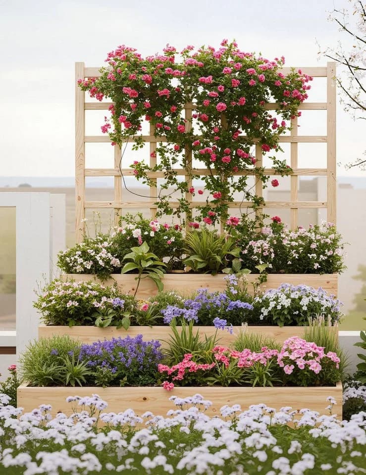 GarveeMore Hochbeet 3-stufiger Pflanzkasten Blumenkasten Gemüsebeet - Bild 3