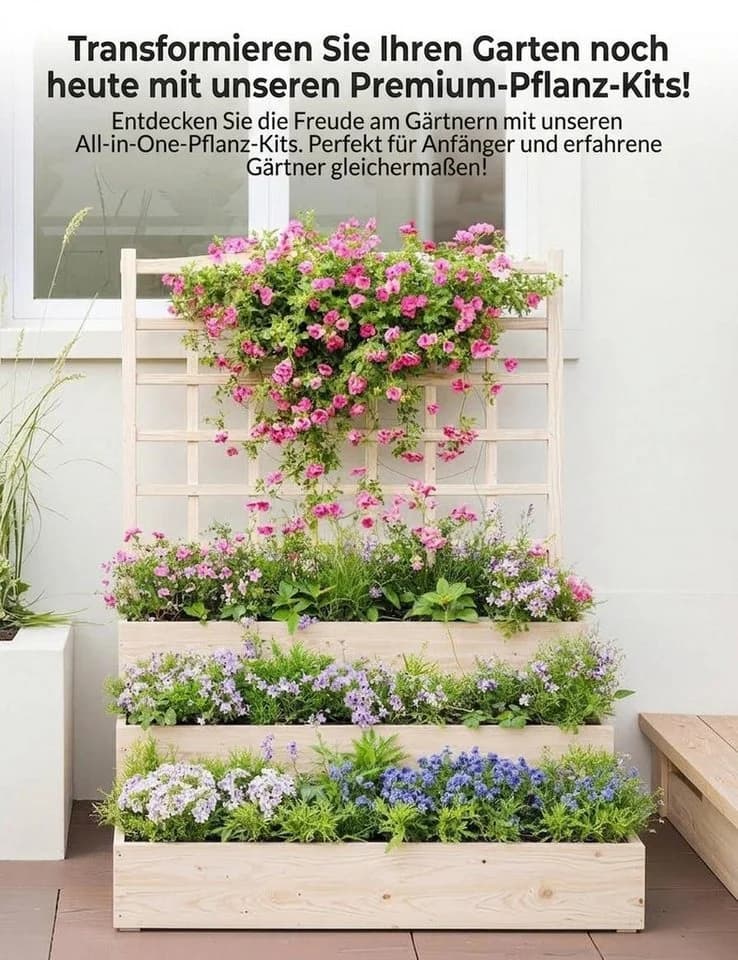 GarveeMore Hochbeet 3-stufiger Pflanzkasten Blumenkasten Gemüsebeet - Bild 5
