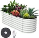 GarveeMore Hochbeet verzinktes Metall-Gartenkasten mit offenem Boden Bild 2