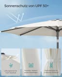 SONGMICS Sonnenschirm 300 cm UPF 50+ Kurbel Bild 5